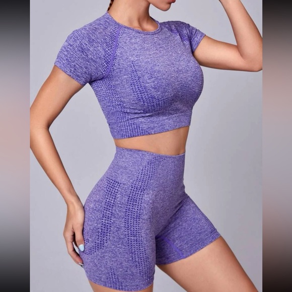 High wasted elastic workout set size XS NWOT - Picture 3 of 9